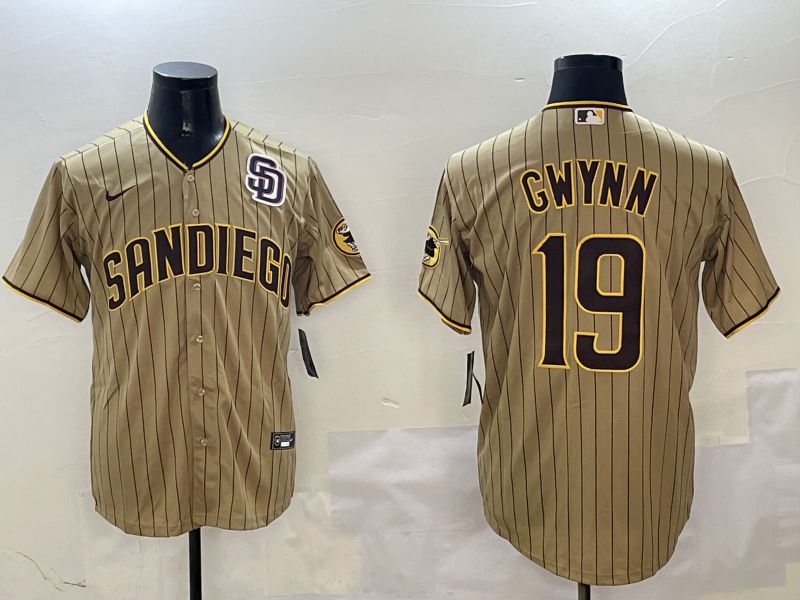 Men San Diego Padres #19 Gwynn Brown Stripe Game 2025 Nike MLB Jersey style 3